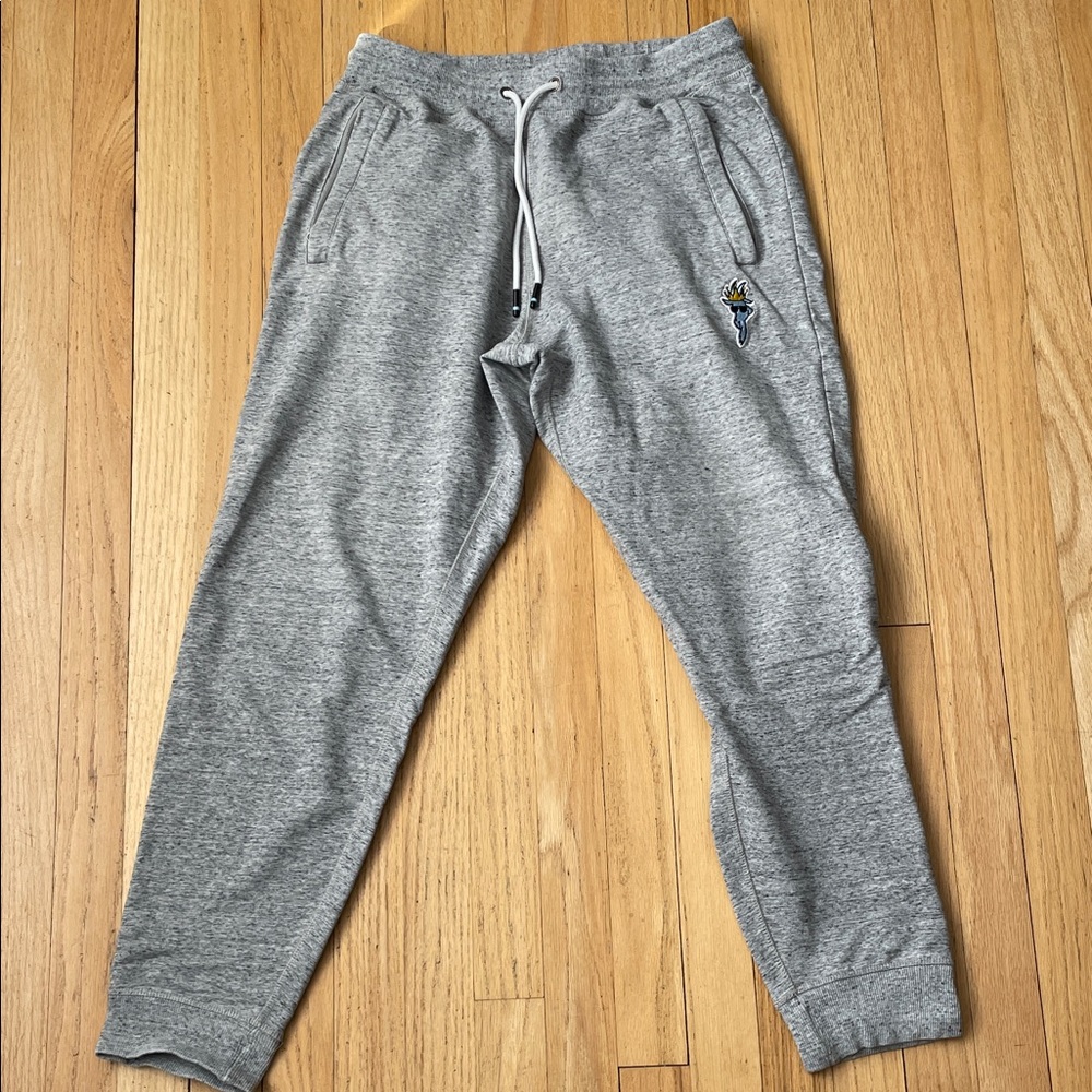 Heather Gray Men's Joggers with Embroidered Logo